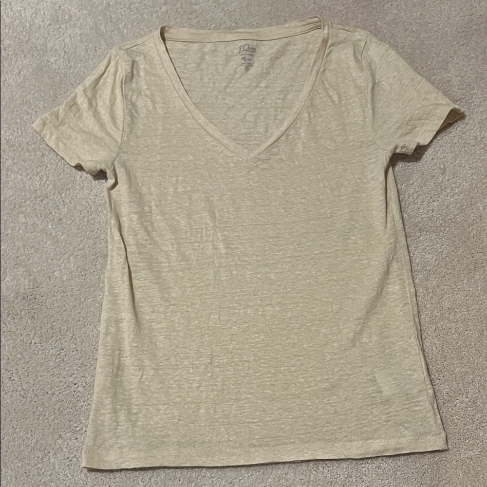 J.Crew Linen Tee | Ivory | Size Small